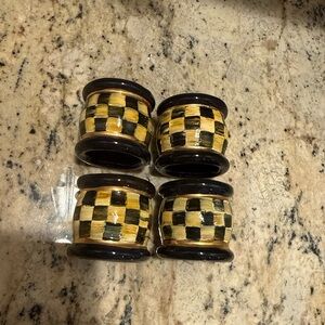 Vintage rare Mackenzie Childs ceramic napkin rings set of 4